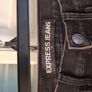 Express Skinny Mid Rise Black Jeans